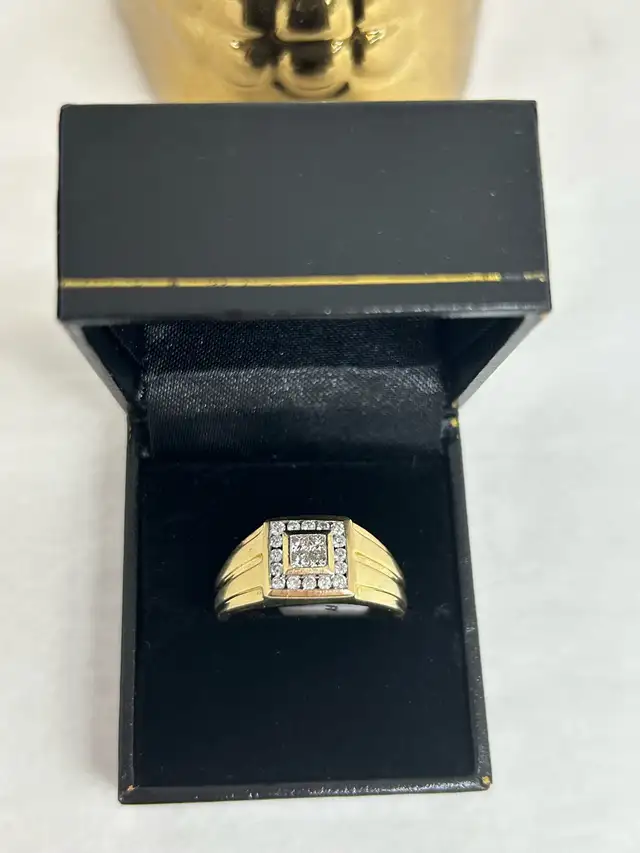 Invisible set Princess cut Men’s Diamond Ring