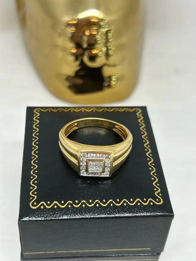 Invisible set Princess cut Men’s Diamond Ring - Photo 3