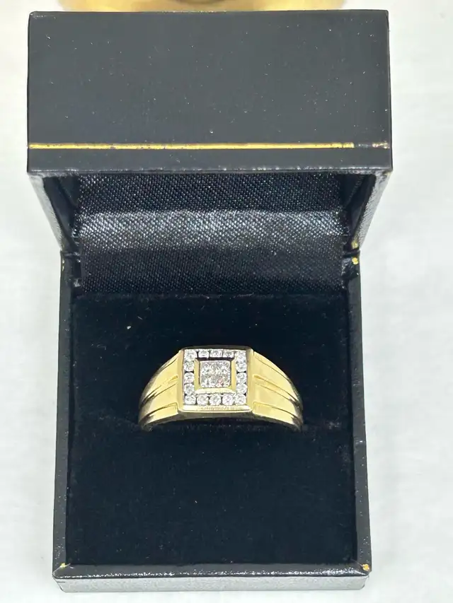 Invisible set Princess cut Men’s Diamond Ring - Photo 5