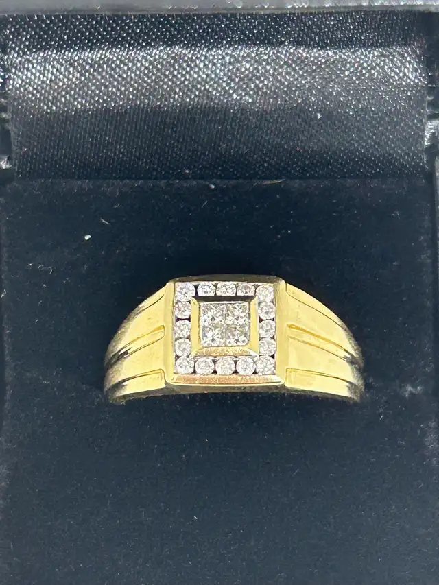 Invisible set Princess cut Men’s Diamond Ring - Photo 6