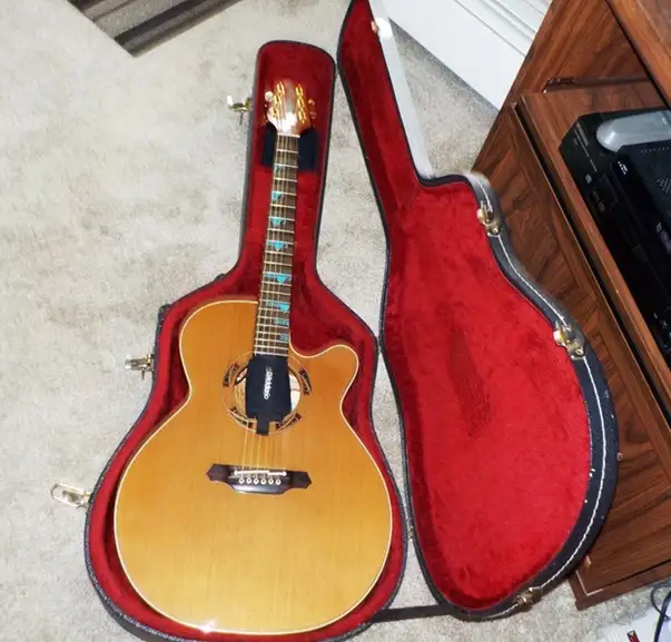 Vintage 1993 Takamine Santa Fe Acoustic Guitar with Equipment