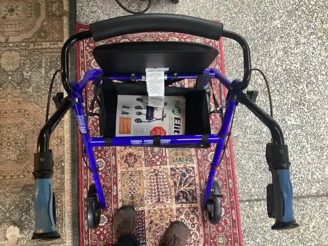 HUGO Dual Height Rolling Walker (Blue) - Photo 3