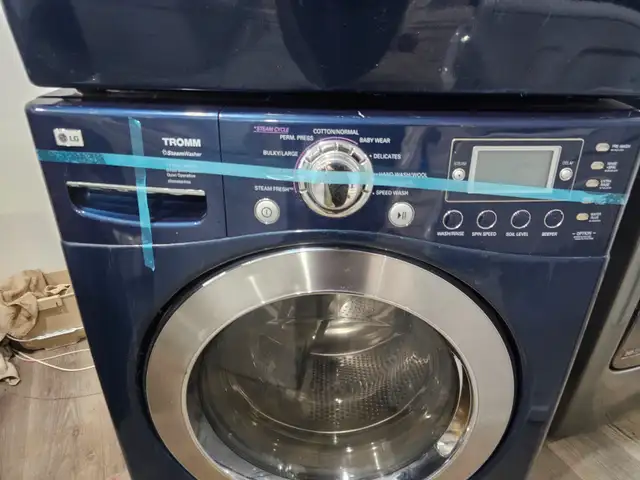 LG 27' Navy Blue Front-Load Stackable Washer & Electric Dryer - Photo 3