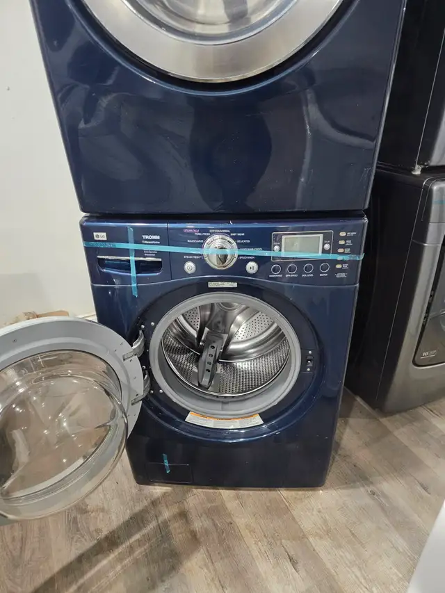 LG 27' Navy Blue Front-Load Stackable Washer & Electric Dryer - Photo 5