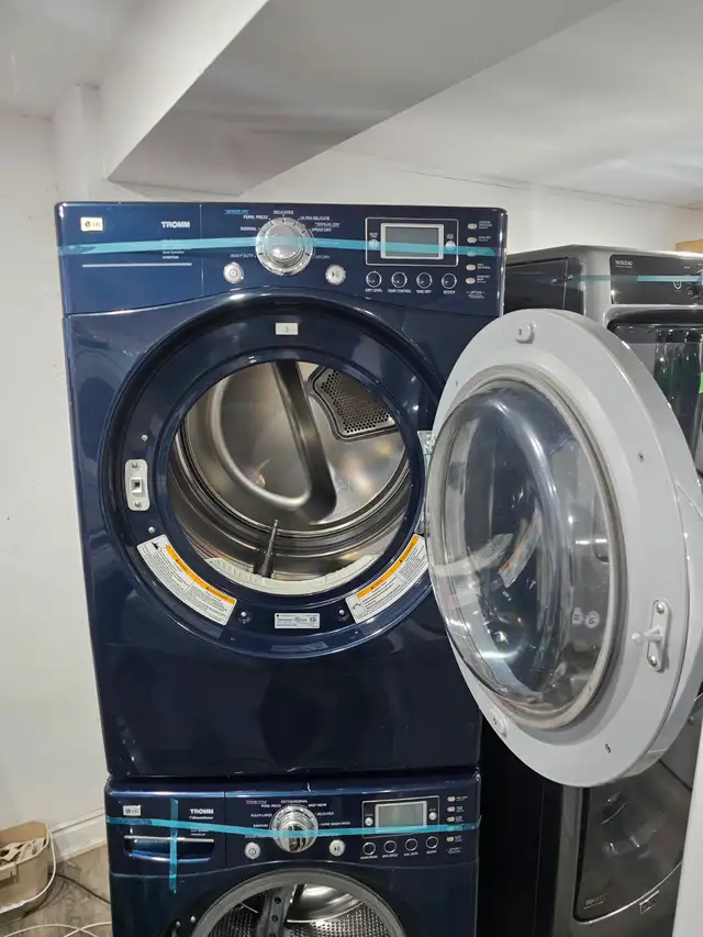 LG 27' Navy Blue Front-Load Stackable Washer & Electric Dryer - Photo 9