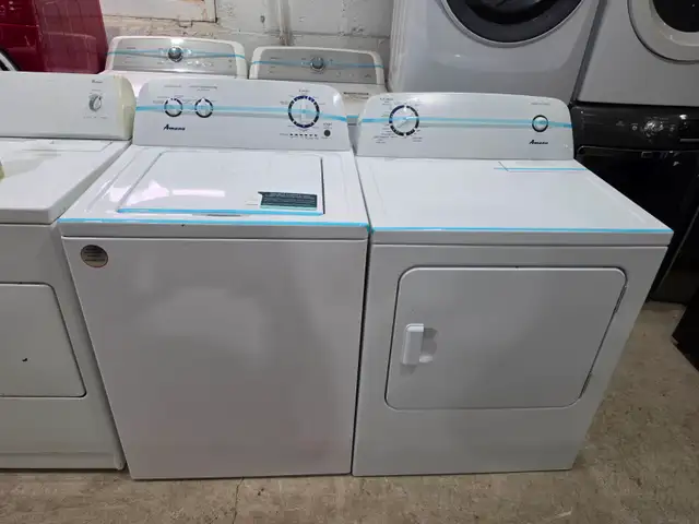 2023 MODEL Amana 27' White Top-Load Washer & FrontLoad Dryer Set