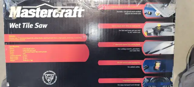 WET TILE SAW – 7 INCH – MASTERCRAFT - Photo 2