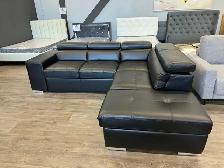 ️✨ Luxury Genuine Leather Sleeper Sectional