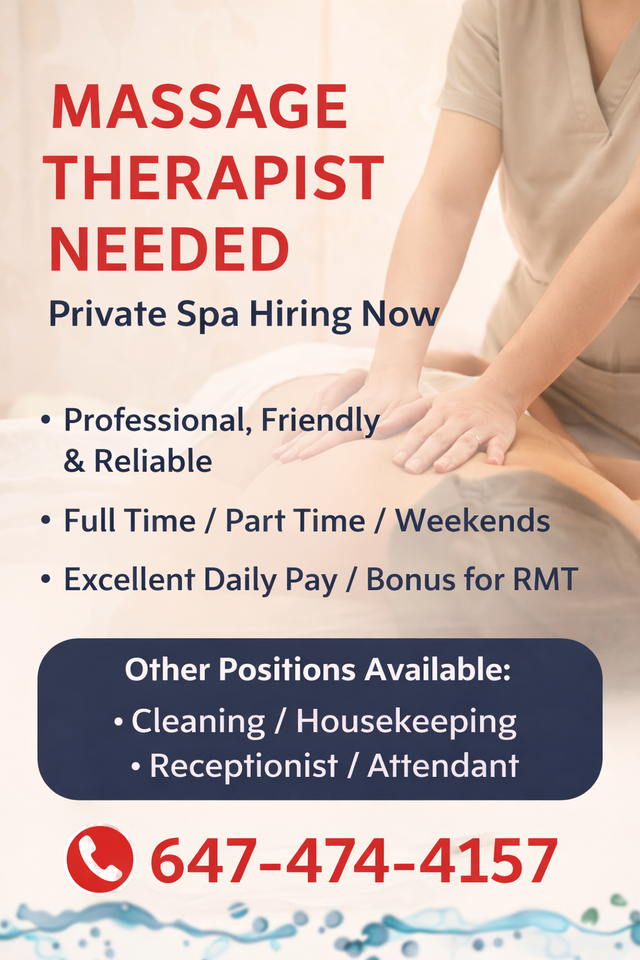 Hiring a massage therapist for a private spa