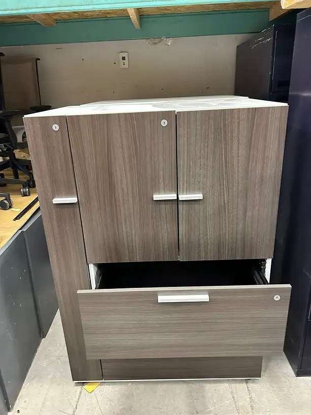 Teknion Storage & 2 Drawer Filing Cabinet with Coat Hanger - Photo 2