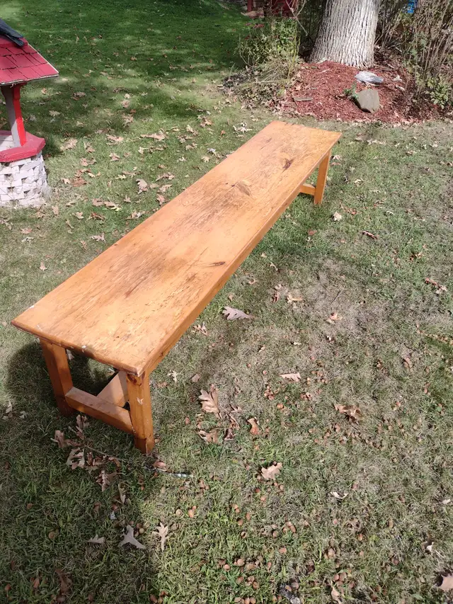 7' pine bench - Photo 4