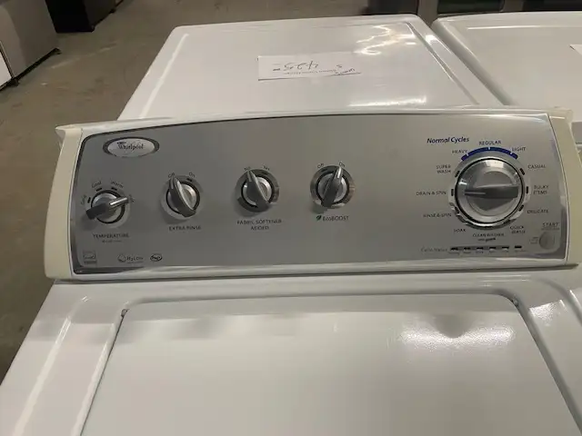 Laveuse sécheuse top load traditionnelles blanches Whirlpool - Photo 2