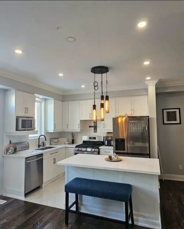 custom vanity kitchen cabinets quartz countertop - Photo 9