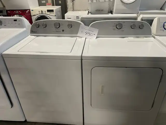 Laveuse sécheuse top load traditionnelles blanches Whirlpool