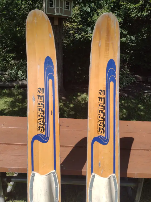 Vintage wood waterskies Starfire 2 - Photo 5