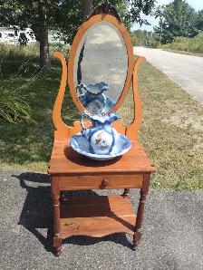 Antique Washstand with pitcher and basin