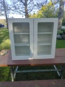 Cabinet with glass doors and adjustable shelves