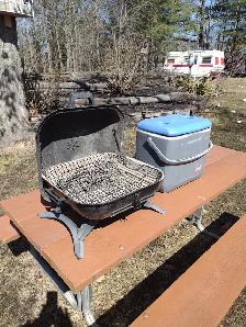 Chef barbecue and Coleman cooler