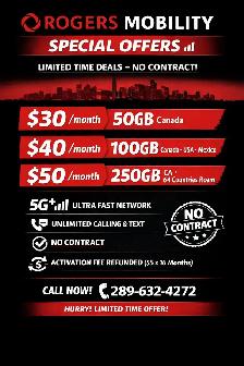 CANADA BEST MOBILITY PLANS - LIMITED OFFER! BOOK NOW