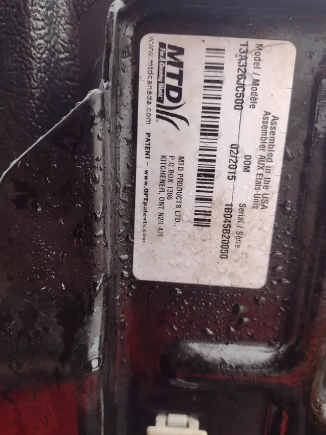 Tracteur a gazon YARD MACHINES 190cc 24'' de coupe annés 2015 - Photo 7