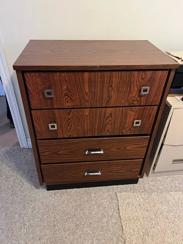 Free delivery used Wooden 4-Drawer Dresser - Photo 2