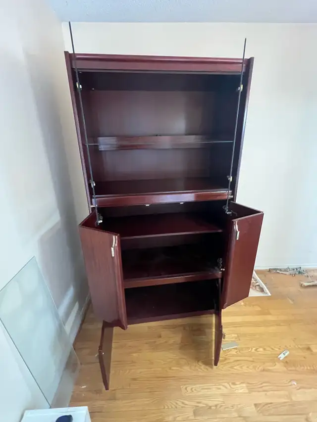 Free delivery used Wooden Display Cabinet with Glass Doors - Photo 8