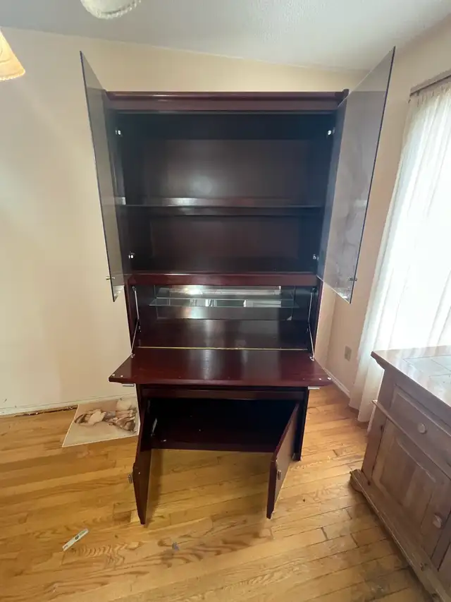 Free delivery used Wooden Display Cabinet with Glass Doors - Photo 9