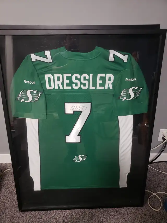 Autographed framed Weston Dressler jersey