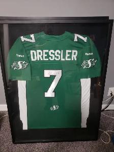 Autographed framed Weston Dressler jersey