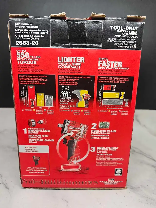 Milwaukee 2563 1/2' M12 Impact NEWTool Only - Photo 2
