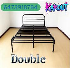 Free Delivery New double Bed Metal Heavy-duty sturdy stable.