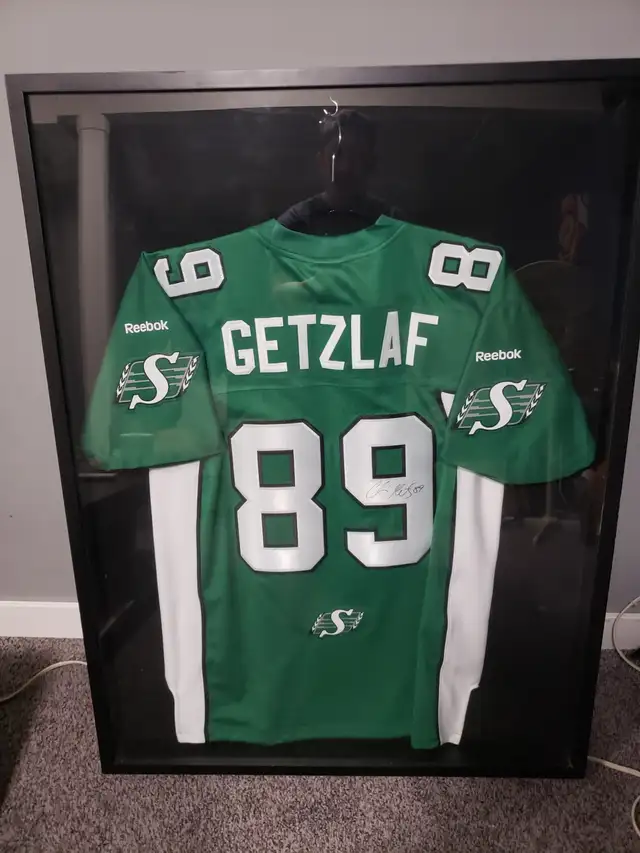 Autographed framed Chris Getzlaf jersey