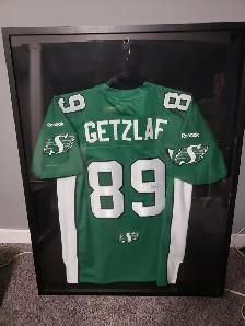 Autographed framed Chris Getzlaf jersey