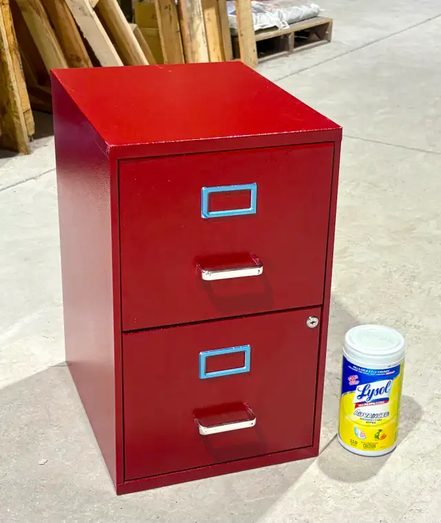 Metal Letter-Sized Filing Cabinet (Fire Engine Red Color. w Key) - Photo 6
