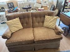 Free delivery used vintage Brown Loveseat Sofa with Tufted Back