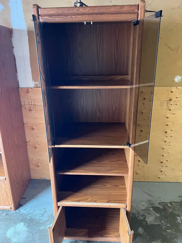 Free delivery used solid wood Vintage Glass Display Cabinet - Photo 7