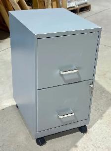 Metal Letter-Sized Filing Cabinet (Light Grey Colour. w Key)