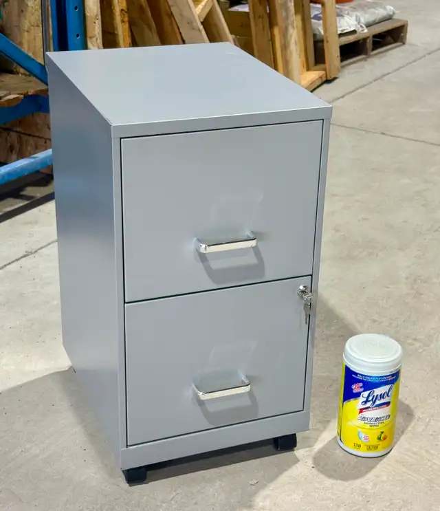 Metal Letter-Sized Filing Cabinet (Light Grey Colour. w Key) - Photo 5