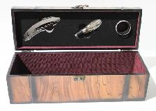 1 NEW WOODEN WINE BOX W/ CORKSCREW ETC.AS PICTURED - GREAT GIFT