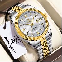 New POEDAGAR Men Wristwatch Waterproof Date Stainless Steel Quar
