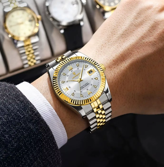 New POEDAGAR Men Wristwatch Waterproof Date Stainless Steel Quar - Photo 2