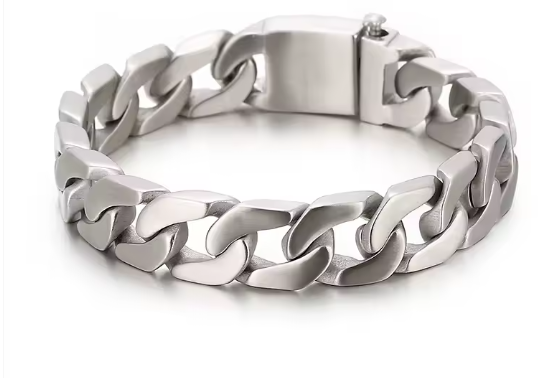 New Men's Rolo Bracelet 14mm 8.5'' Stainless Steel 74g Never Fad