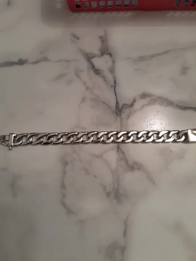 New Men's Rolo Bracelet 14mm 8.5'' Stainless Steel 74g Never Fad - Photo 2