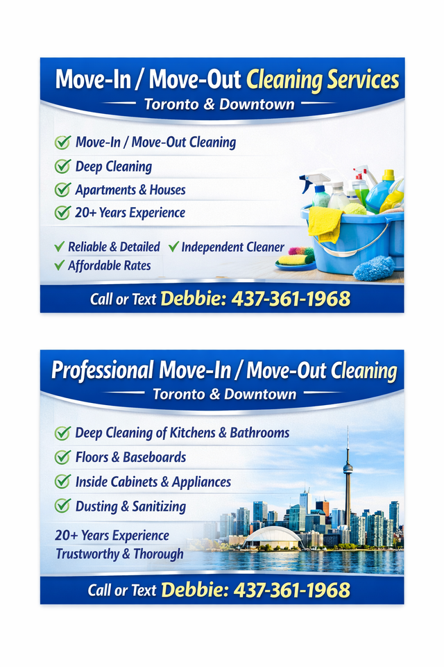 Move-In / Move-Out Cleaning Services – Toronto & Downtown