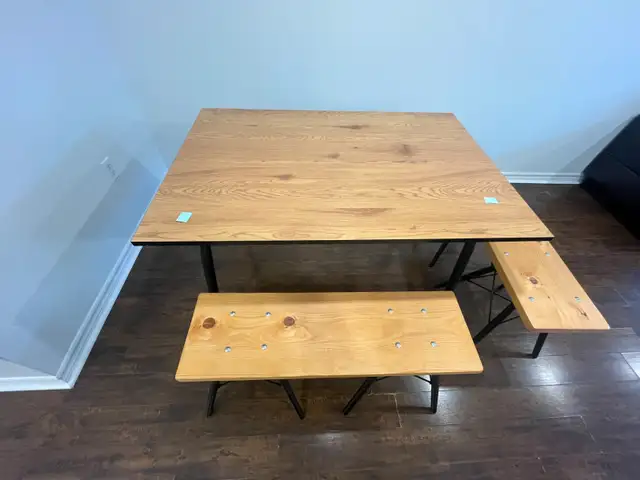 Dining table and bench