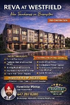 Towns from Mid $600k in Brampton