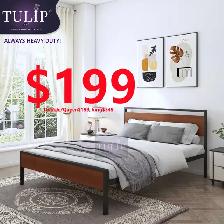 $200 Tulip® brand new solid bed frame #4 queen size