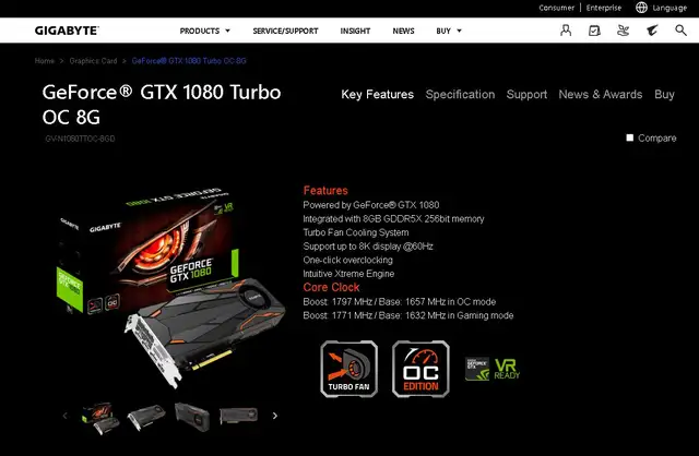 PC Video Card – NVIDIA GTX 1080 TURBO OC 8G for Gaming - Photo 2