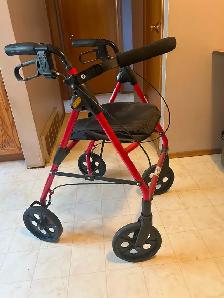 Seniors foldable walker with seat