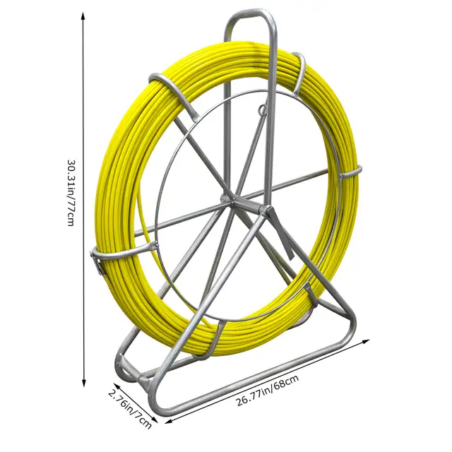 Fish Tape Fiberglass 8MM 328FT Duct Rodder Tool 170547 - Photo 9